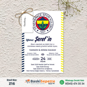 Fenerbahçeli Zarfsız Sünnet Davetiyesi